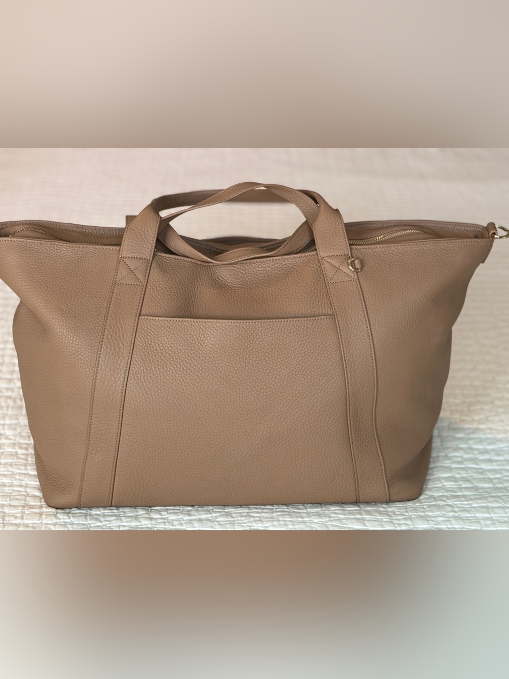 Leatherology Transit Travel Tote Camel Full Grain Leather Travel Bag